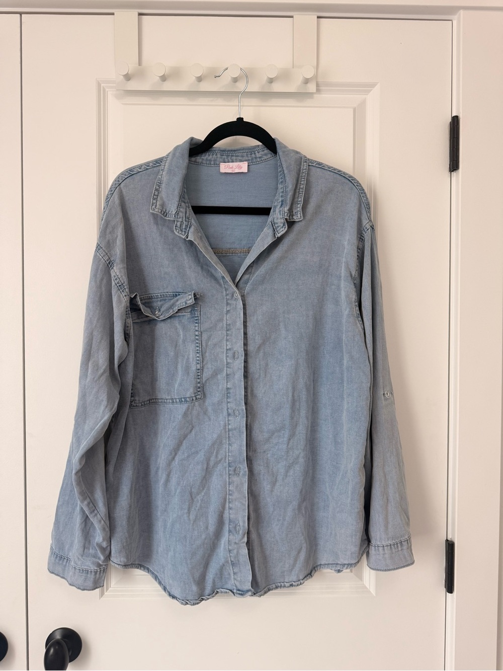 Pink Lily Light Blue Denim Shirt
